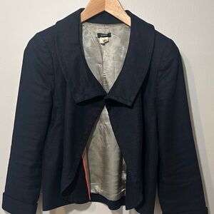 J. Crew Navy Linen/Cotton Jacket Blazer